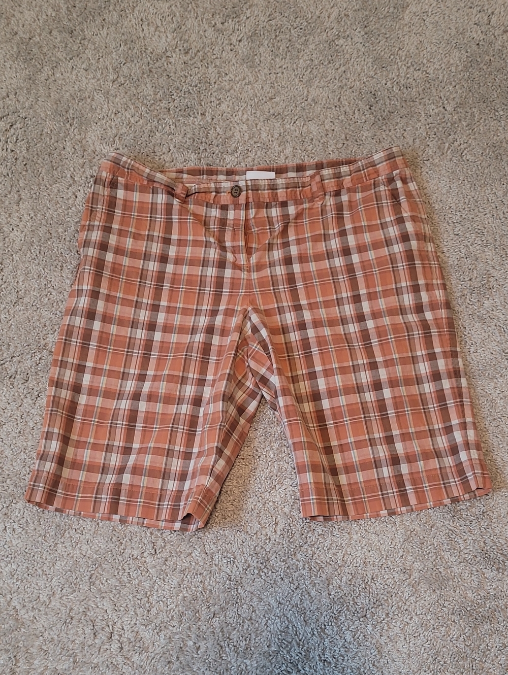 liz & co. Orange Plaid Athletic Shorts Golf